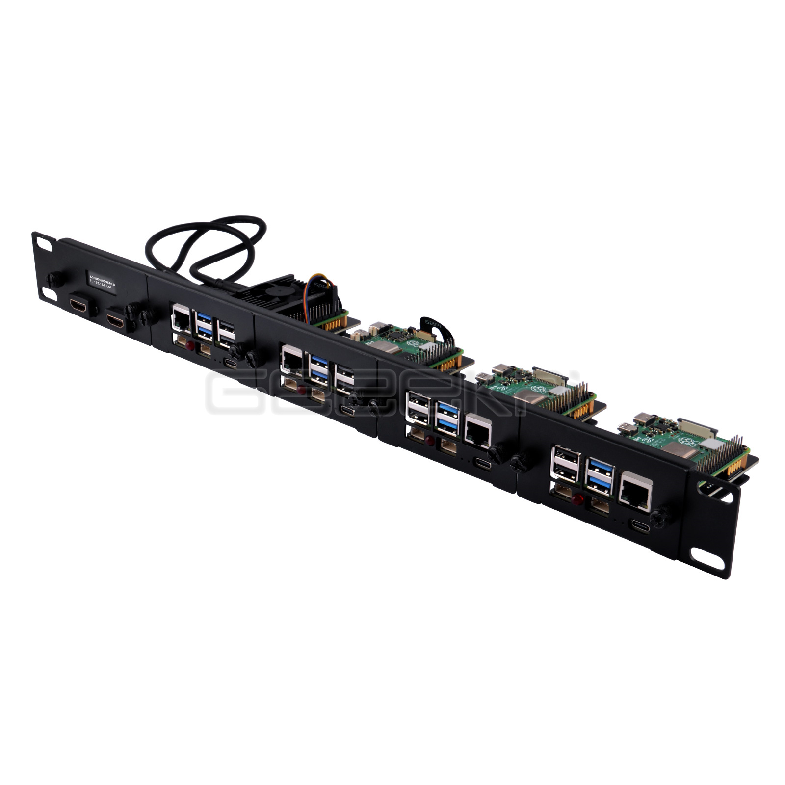 Raspberry Pi Rackmount 1U 19 Inch - Kit staffa in acciaio per montaggio